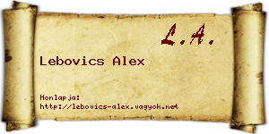 Lebovics Alex névjegykártya